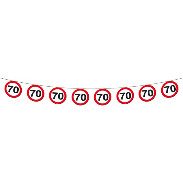 70TH BIRTHDAY BANNER TRAFFIC SIGNS - 12M